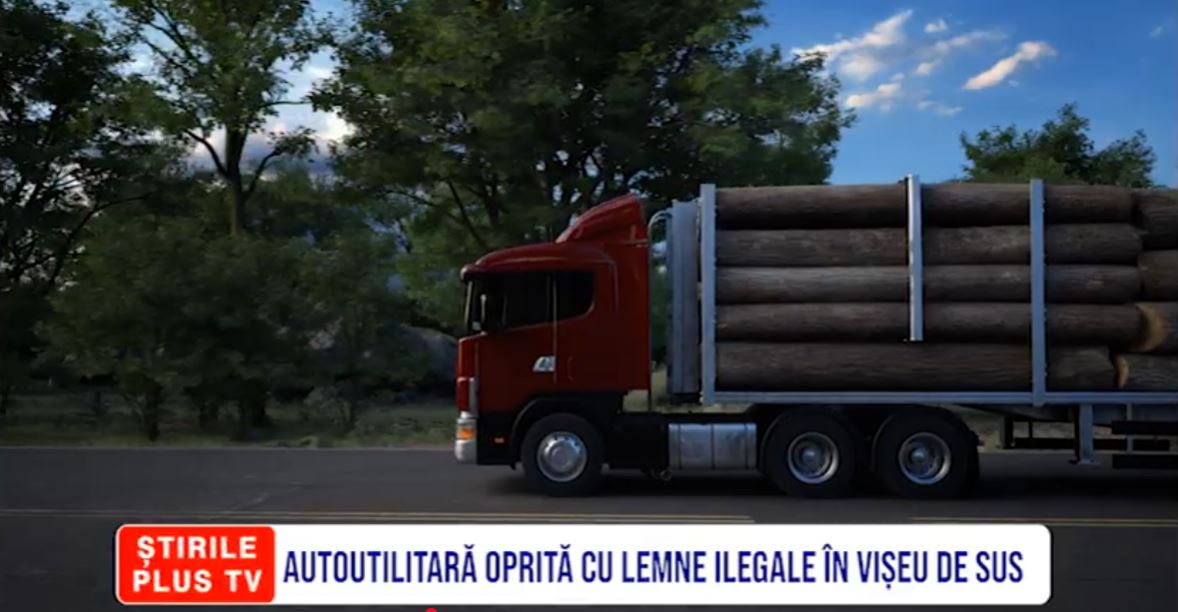 AUTOUTILITARĂ OPRITĂ CU LEMNE ILEGALE ÎN VIȘEU DE SUS