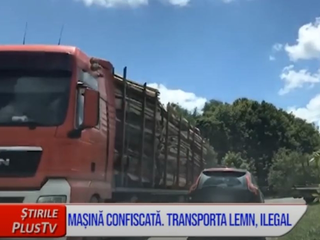 MAȘINĂ CONFISCATĂ. TRANSPORTA LEMN, ILEGAL