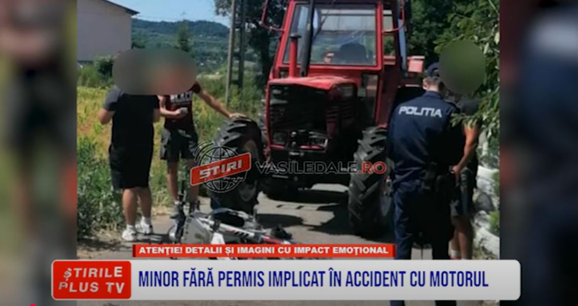 MINOR FĂRĂ PERMIS, IMPLICAT ÎN ACCIDENT CU MOTORUL