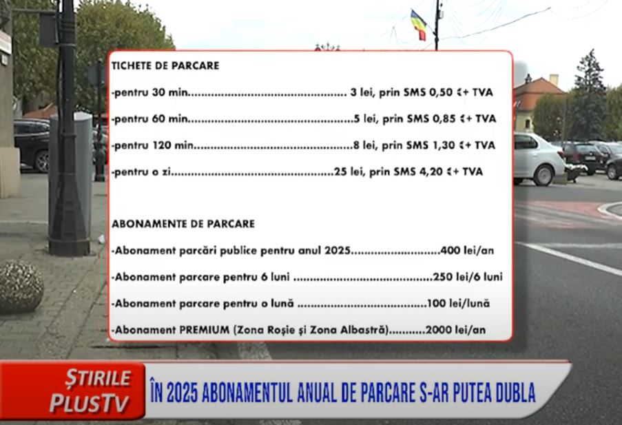 ÎN 2025 ABONAMENTUL ANUAL DE PARCARE S-AR PUTEA DUBLA