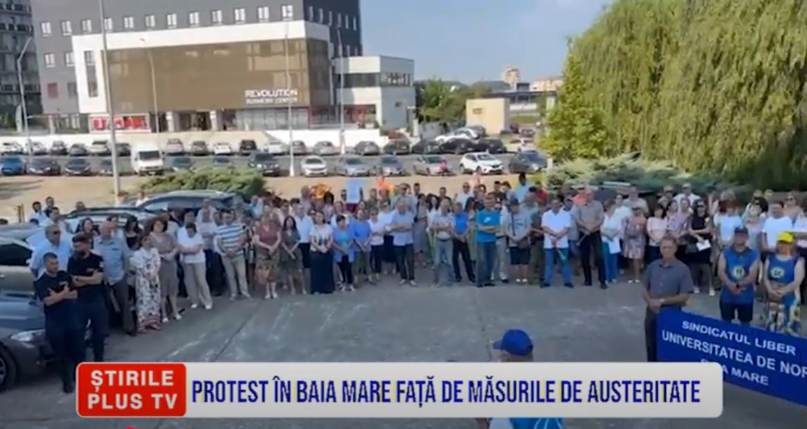 PROTEST ÎN BAIA MARE FAȚĂ DE MĂSURILE DE AUSTERITATE