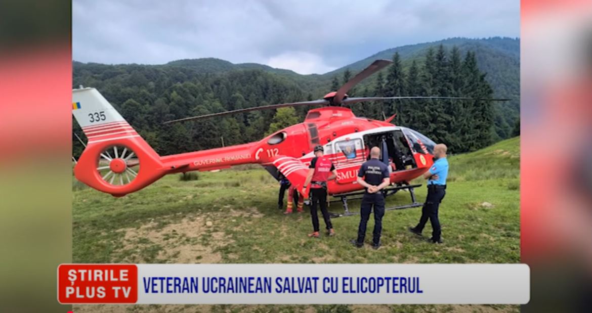 VETERAN UCRAINEAN, SALVAT CU ELICOPTERUL
