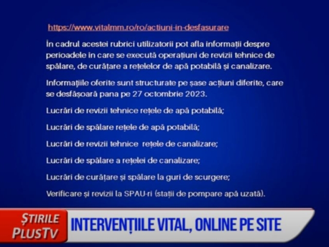 INTERVENȚIILE VITAL, ONLINE PE SITE